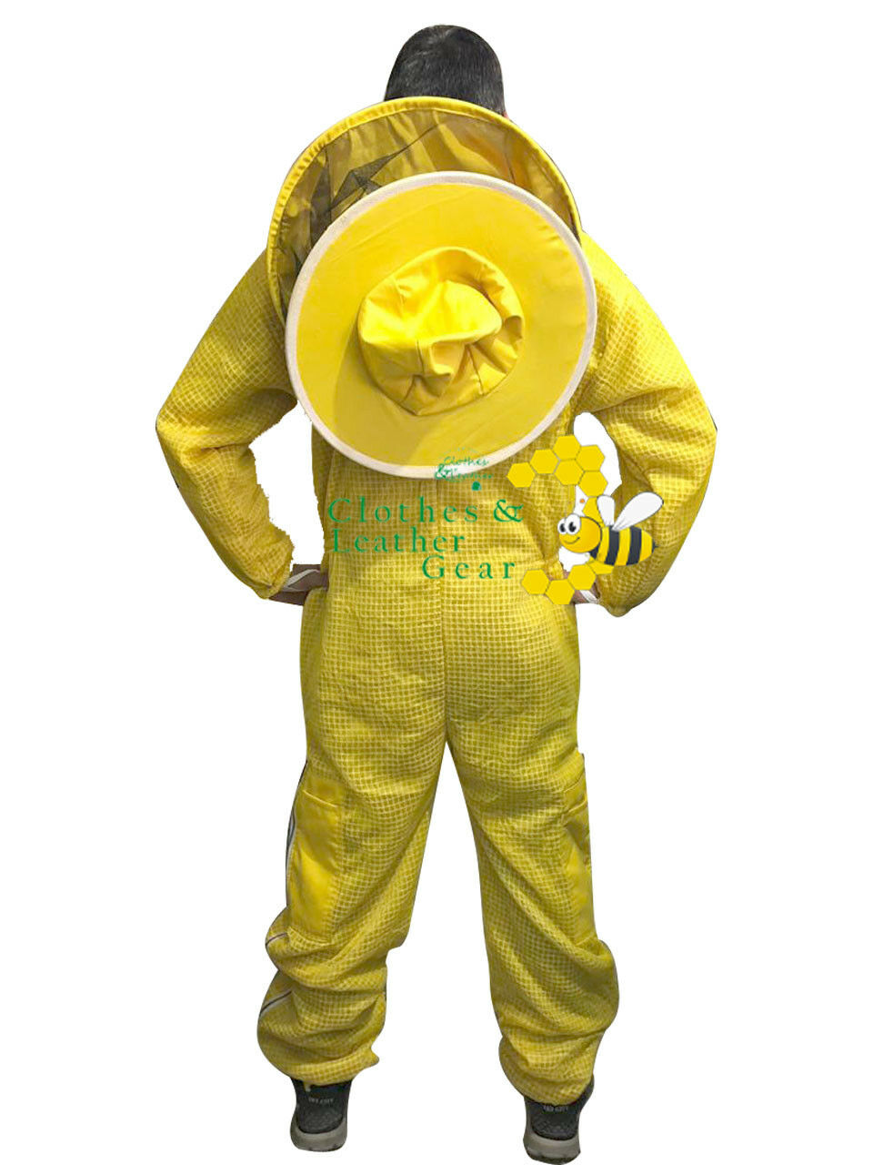 Beekeeping Ventilated Suit Three Layer Mesh Ultra Round Veil in YELLOW Colour (1 X Free Gloves)