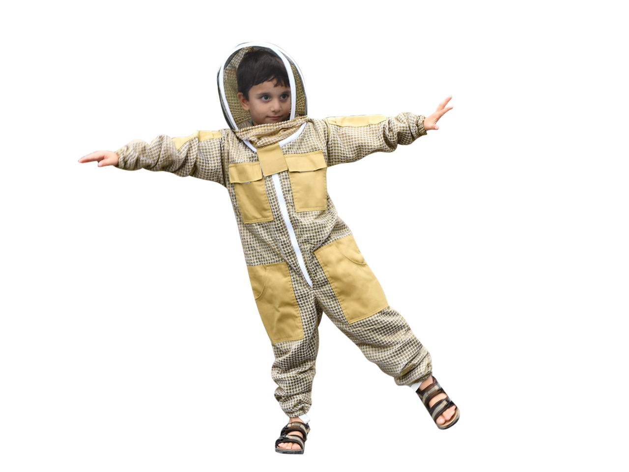Beekeeping Ventilated Suit for Kids or Childfs In Khaki Colour