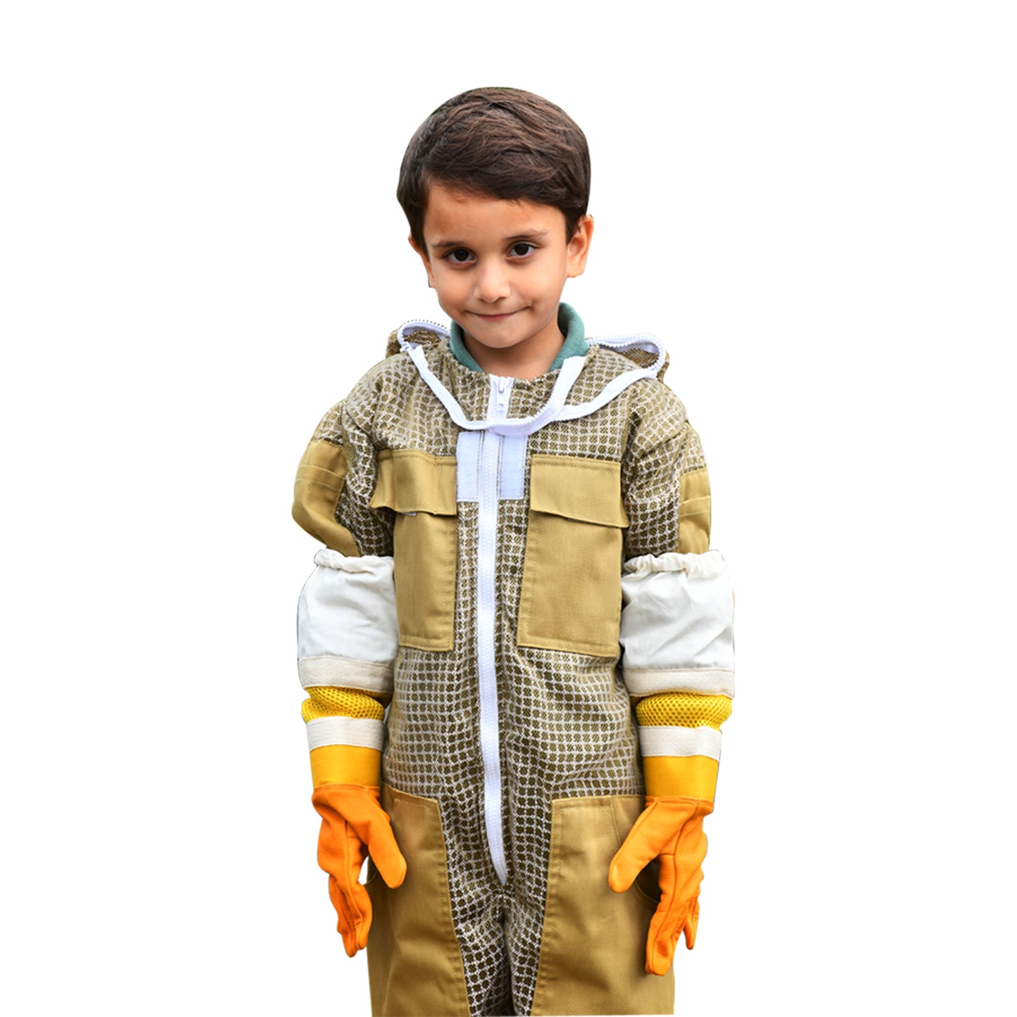 Beekeeping Ventilated Suit for Kids or Childfs In Khaki Colour