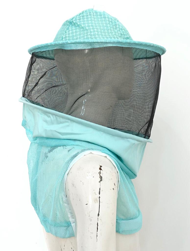 Clothes & Leather Gear Three Layer Mesh Ventilated Beekeeping Veil in Aqua (Round Veil HAT)