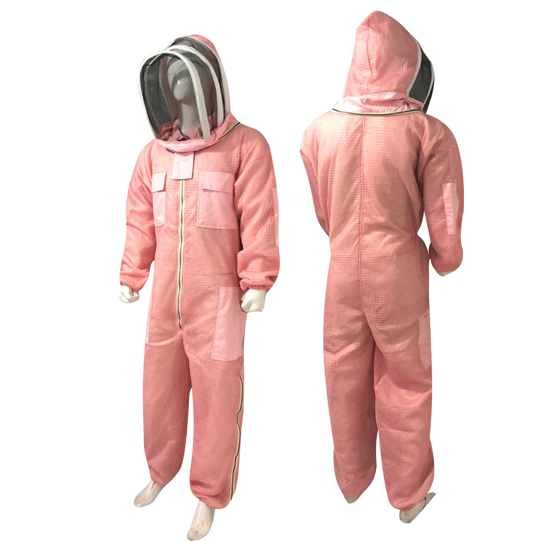 Beekeeping Ventilated Suit Three Layer Mesh Ultra Fencing Veil in PINK